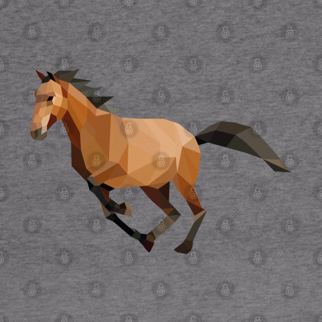 Brown Low Poly Horse by shaldesign